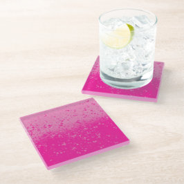 Roze minimalisme glazen onderzetter