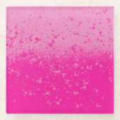 Roze minimalisme glazen onderzetter (Voorkant)