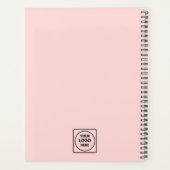 Roze Minimalist | Aangepast Modern Zakelijk Logo Planner (Achterkant)