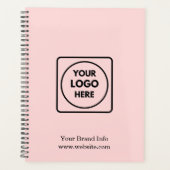 Roze Minimalist | Aangepast Modern Zakelijk Logo Planner (Voorkant)