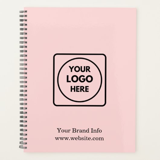 Roze Minimalist | Aangepast Modern Zakelijk Logo Planner (Voorkant)