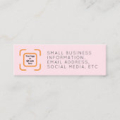 Roze Minimalist Dank u kleine bedrijven Logo QR Mini Visitekaartje (Voorkant)