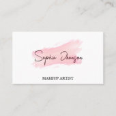 Roze minimalist en feminine Makeup artiest Visitekaartje (Voorkant)