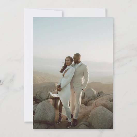 Roze Minimalist Plain Classy Modern Wedding Kaart (Achterkant)