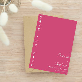 Roze Minimalist Plain Classy Modern Wedding Kaart