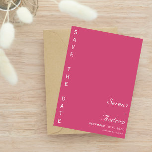 Roze Minimalist Plain Classy Modern Wedding Kaart