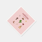 Roze Minimalist Rodeo Cowgirl Baby shower Servet (Hoek)