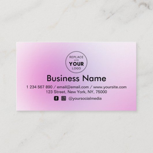  roze minimalist Voeg je Logo-schoonheidssalon toe Klantenkaartje (Achterkant)