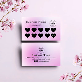  roze minimalist Voeg je Logo-schoonheidssalon toe Klantenkaartje