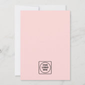Roze Minimalistisch | Aangepast Zakelijk Event Log Kaart (Achterkant)