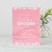 Roze minimalistisch Baby shower Kaart (Staand voorkant)
