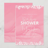 Roze minimalistisch Baby shower Kaart (Voorkant / Achterkant)