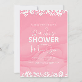Roze minimalistisch Baby shower Kaart