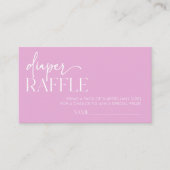 Roze Minimalistisch Baby showers luier Raffle Informatiekaartje (Voorkant)