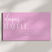 Roze Minimalistisch Baby showers luier Raffle Informatiekaartje