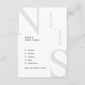 Roze Minimalistisch & Elegant Bold Initialen Bruil RSVP Kaartje (Voorkant)