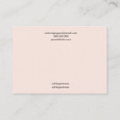 Roze, minimalistisch elegant kapotte haarklemtoon visitekaartje (Achterkant)