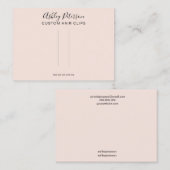 Roze, minimalistisch elegant kapotte haarklemtoon visitekaartje (Voorkant / Achterkant)
