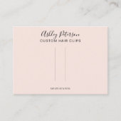 Roze, minimalistisch elegant kapotte haarklemtoon visitekaartje (Voorkant)