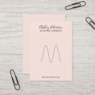 Roze minimalistisch elegant pastelringscherm visitekaartje