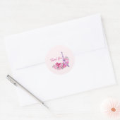 Roze Minimalistisch Hartelijk dank Ronde Sticker (Envelop)