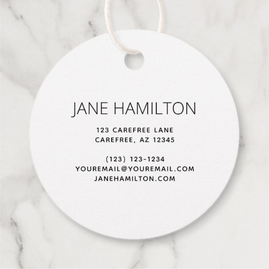 Roze minimalistisch Label product (Achterkant)