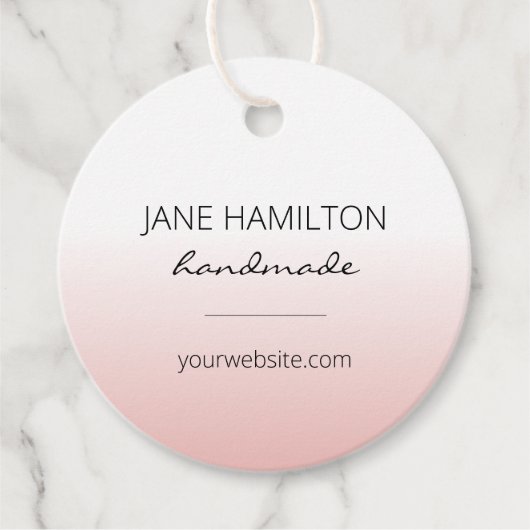 Roze minimalistisch Label product (Voorkant)