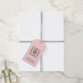 Roze Minimalistisch Logo | Aangepaste Zakelijke Hu Cadeaulabel (Met Touw)