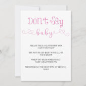 Roze Minimalistisch Manuscript zeg niet Baby uitno (Voorkant)