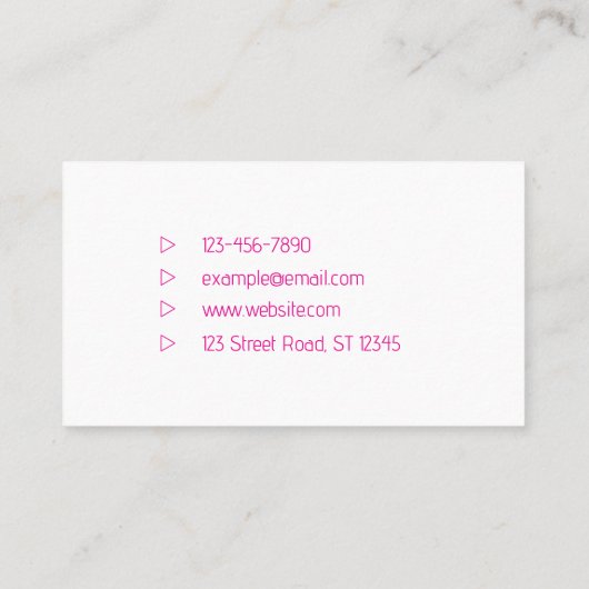 Roze minimalistisch modern geometrisch Visitekaart Visitekaartje (Achterkant)