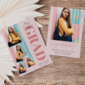 Roze Minimalistisch Modern Vertical 5 foto Afstude Kaart