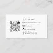 Roze minimalistisch monogram QR-code Visitekaartje (Achterkant)