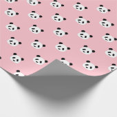 Roze - Minimalistisch Panda patroon Cadeaupapier (Hoek)
