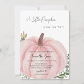 Roze Minimalistisch pompoen Baby shower Kaart (Voorkant)