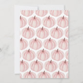 Roze Minimalistisch pompoen Baby shower Kaart (Achterkant)