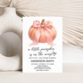 Roze Minimalistisch pompoen Baby shower Kaart