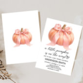Roze Minimalistisch pompoen Baby shower Kaart