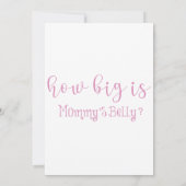 Roze minimalistisch script hoe groot is de buik va (Achterkant)