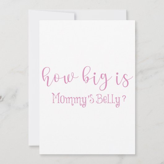 Roze minimalistisch script hoe groot is de buik va (Achterkant)