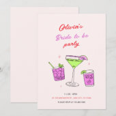 Roze Minimalistisch Vrijgezellenfeest bruid om par Kaart (Voorkant / Achterkant)