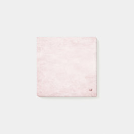 Roze minimalistisch vrouwelijk papier Monogram 3M Post-it® Notes