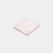 Roze minimalistisch vrouwelijk papier Monogram 3M Post-it® Notes (Schuin)