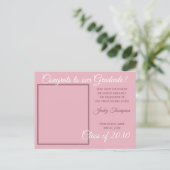 Roze minimalistische aankondiging van het Afstuder Briefkaart (Staand voorkant)