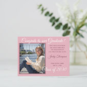 Roze minimalistische aankondiging van het Afstuder Briefkaart (Staand voorkant)