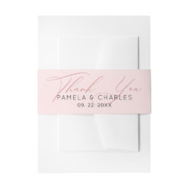 Roze minimalistische achtergrond bedankt typografi uitnodigingen wikkel