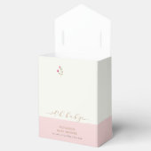 Roze Minimalistische Boho Wildflower Baby shower Bedankdoosjes (Geopend)