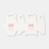 Roze Minimalistische Bow Stropdas Baby shower Bedankdoosjes (Uitgevouwen)