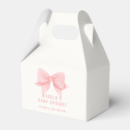 Roze Minimalistische Bow Stropdas Baby shower Bedankdoosjes
