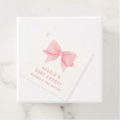 Roze Minimalistische Bow Stropdas Baby shower Bedankjes Labels (In situ)