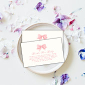 Roze Minimalistische Bow Stropdas Boeken voor Baby Informatiekaartje